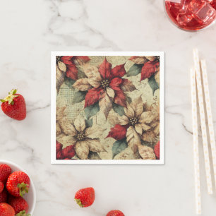 Guardanapo De Papel Tattered Poinsettia Grunge Art Decoupage Napkins