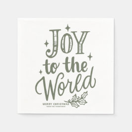 Guardanapo De Papel Taupe Verde Alegria ao Mundo Letreiro de Natal