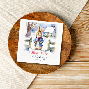 Guardanapo De Papel Táxi de festa de aniversário de inverno de coelho