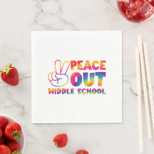 Guardanapo De Papel Tchau Escola de Ensino Médio Tie Dye Último Dia de