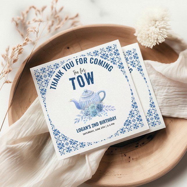 Guardanapo De Papel Tea for Two – Floral 2nd Birthday Party (Criador carregado)