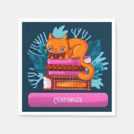 Guardanapo De Papel Teal de Livros Aprovados para Gatos Personalizados