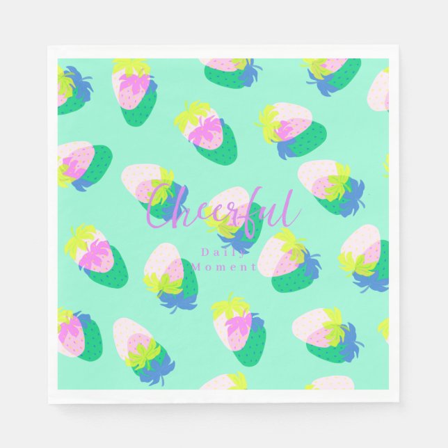 Guardanapo De Papel Teal de Morango (Frente)