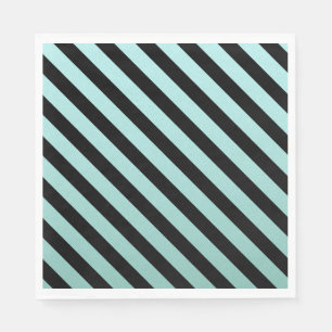 Guardanapo De Papel Teal Elegante E Preto Estirpados