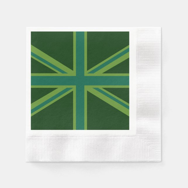 Guardanapo De Papel Teal Green Union Jack Decor (Frente)