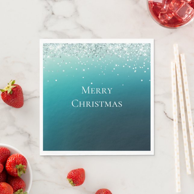 Guardanapo De Papel Teal Silver Confetti (Insitu)