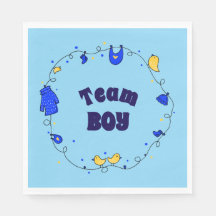 Team Boy Gender Reveal Napkins