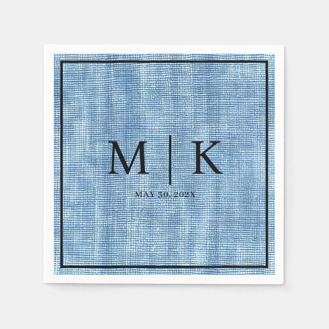 Guardanapo De Papel Tecido Denim Azul Claro | Wedding Napkins (Frente)