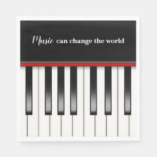 Guardanapo De Papel Teclado Piano com Cotação de Música