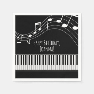Guardanapo De Papel Teclado Piano e Notas Musicais
