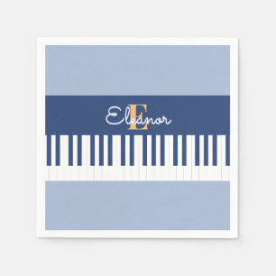 Guardanapo De Papel Teclas de Piano Monograma Teclado Musical Amante d