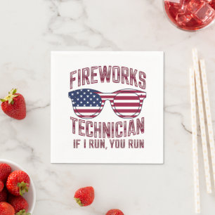 Guardanapo De Papel Técnico de Fogos de Artifício 4 de Julho Divertido
