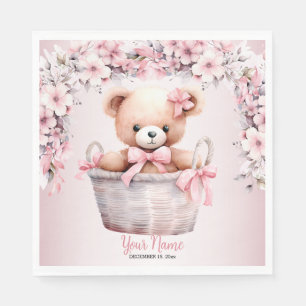 Guardanapo De Papel Teddy Bear Baby Girl Flowant