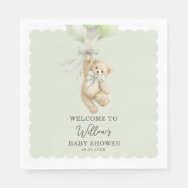 Guardanapo De Papel Teddy Bear Balloons Baby Shower Napkins