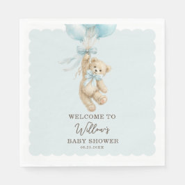 Guardanapo De Papel Teddy Bear Balloons Baby Shower Napkins