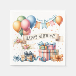 Guardanapo De Papel Teddy Bear Balões Crianças Foto Aniversário