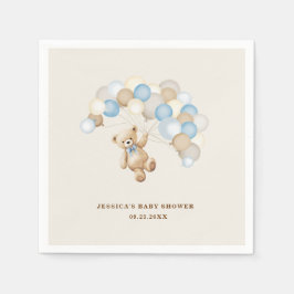 Guardanapo De Papel Teddy Bear Boy Baby Shower