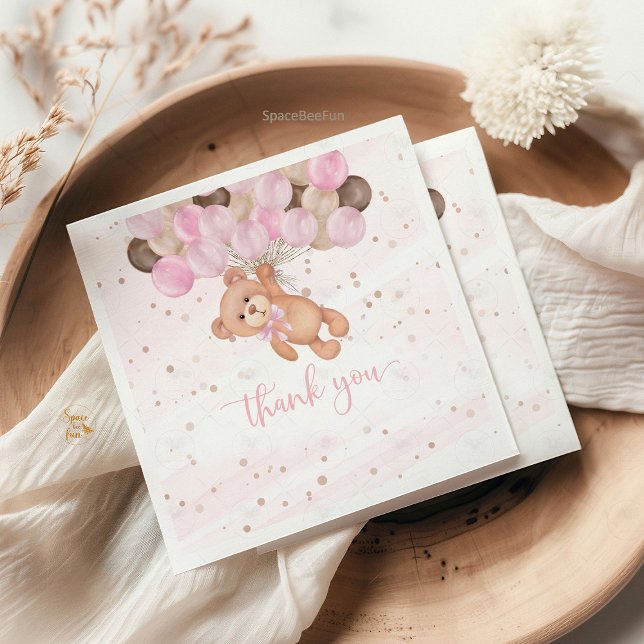 Guardanapo De Papel Teddy Bear Chá de fraldas Girl (Teddy Bear Baby Shower Napkins, We Can Barely Wait Napkins, Baby Shower Tableware, Bear Themed Napki)