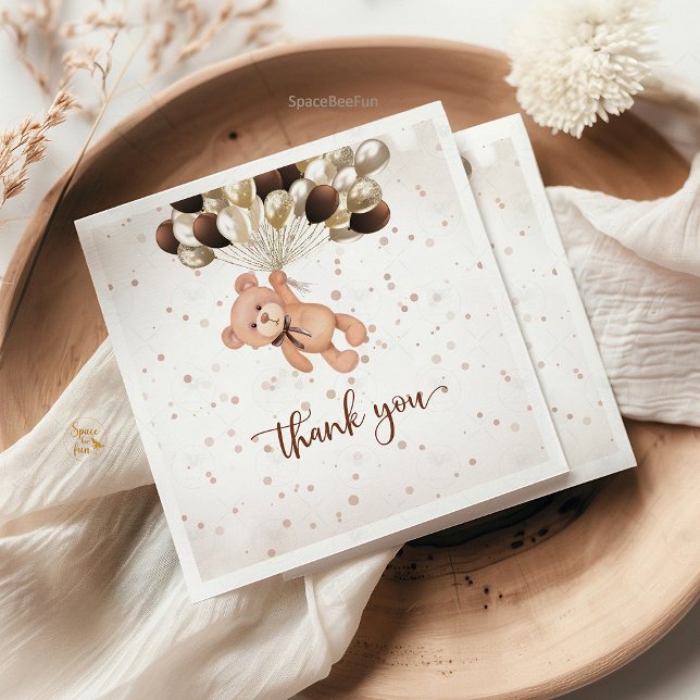 Guardanapo De Papel Teddy Bear Chá de fraldas mal podemos esperar (Teddy Bear Baby Shower Napkins, We Can Barely Wait Napkins, Baby Shower Tableware, Bear Themed Napki)