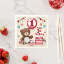 Teddy Bear Picnic Feliz primeiro aniversario de pa