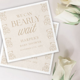 Guardanapo De Papel Teddy Bear We Can Bearly Wait Baby Shower