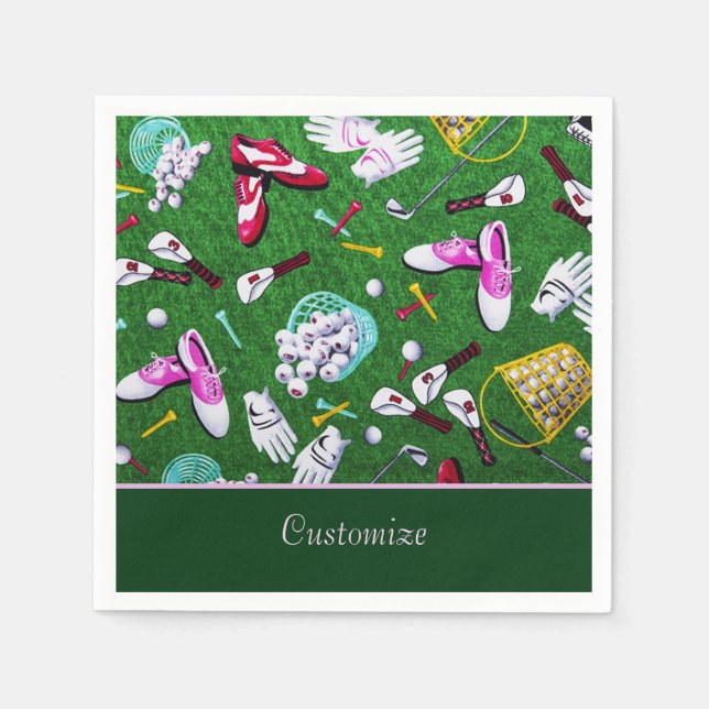 Guardanapo De Papel Tee Time Girly Golf (Frente)