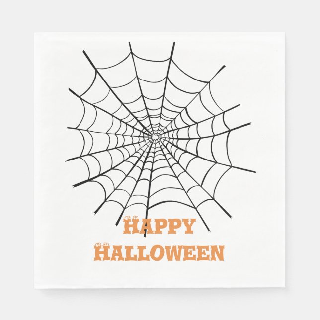 Guardanapo De Papel Teia de Aranha e Olhos de Halloween (Frente)