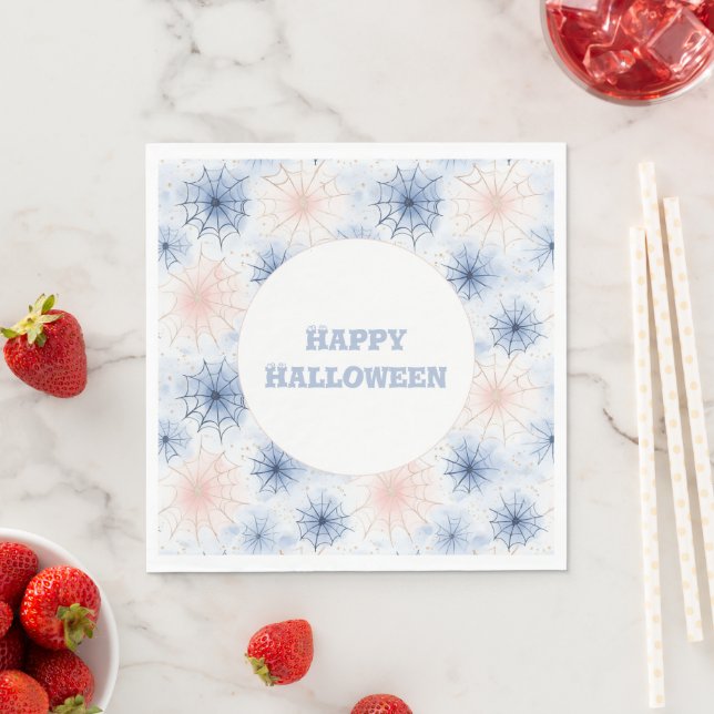 Guardanapo De Papel Teias de Aranha de Halloween Rosa Azul (Insitu)