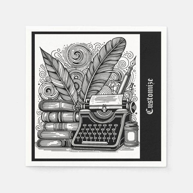 Guardanapo De Papel Tema 2 do Vintage Writer (Frente)