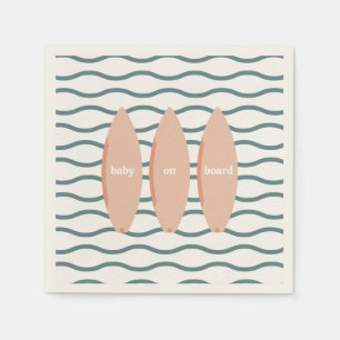 Guardanapo De Papel Tema "Bebê no Conselho" surfando no oceano Chá de