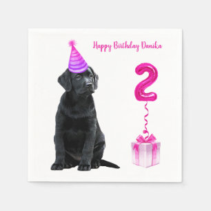 Guardanapo De Papel Tema Da Cãozinha Do segundo aniversário - Cachor