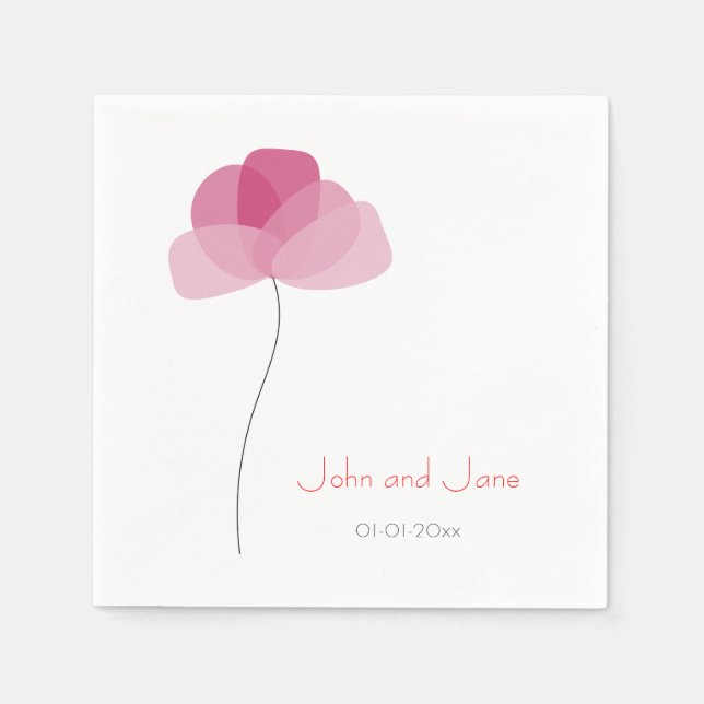 Guardanapo De Papel Tema da flor simples (Frente)