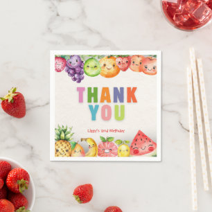 Guardanapo De Papel Tema da Fruta Twotti Frutti Obrigado