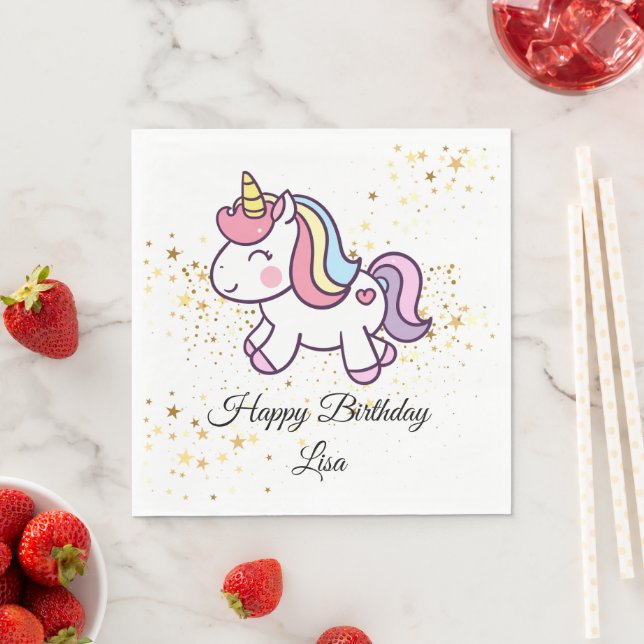 Guardanapo De Papel tema de aniversário unicorn (Insitu)