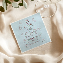 Guardanapo De Papel Tema de Café Bow Cafe Bebe Menino Chás de Bebê