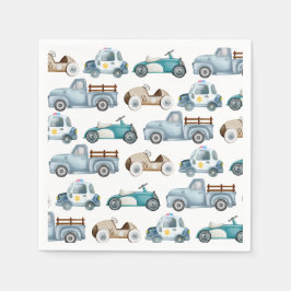Guardanapo De Papel Tema de Carro Antigo para Aniversário de Meninos
