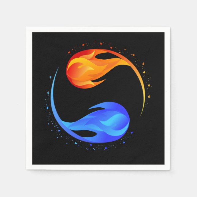 Guardanapo De Papel Tema De Casamento Com A Chama Gêmea- Preto- (Frente)