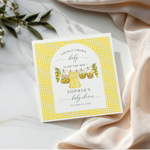 Guardanapo De Papel Tema de Chá de Bebê de Limão Fresco Cultivado em C