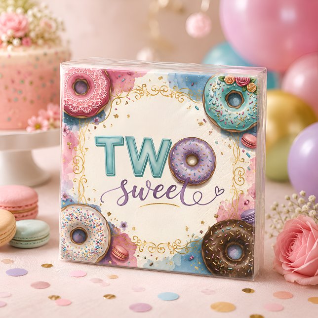 Guardanapo De Papel Tema de Donut Rosa Doce (Criador carregado)