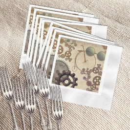 Guardanapo De Papel Tema de Festa Vintage Engrenagens Steampunk