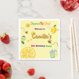 Guardanapo De Papel Tema de limão de aniversário de crianças de verão