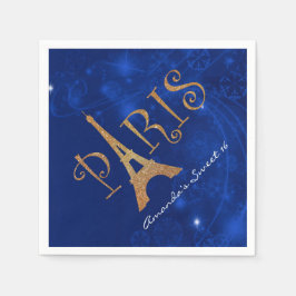 Guardanapo De Papel Tema de Paris Doce 16 Aniversário Personalizado Na