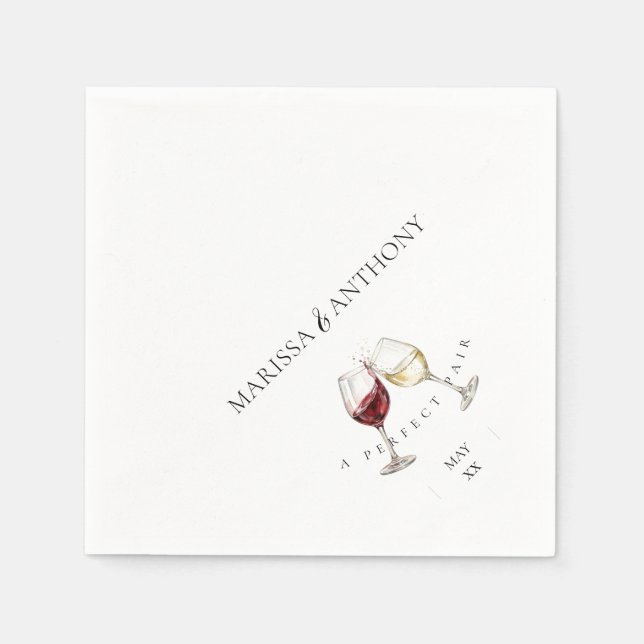 Guardanapo De Papel Tema de Vidro de Vinho de Par Perfeito para Festa  (Frente)