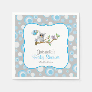 Guardanapo De Papel Tema do Chá de fraldas de de Baby Owen Blue e Ci