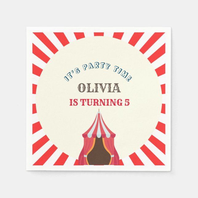 Guardanapo De Papel TEMA DO Circo 5 Festa de aniversário (Frente)