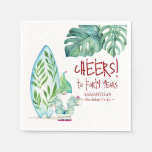 Guardanapo De Papel Tema do Natal tropical de aniversário de 40 anos e