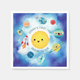 Guardanapo De Papel Tema espacial primeiro aniversario do Foguete do E