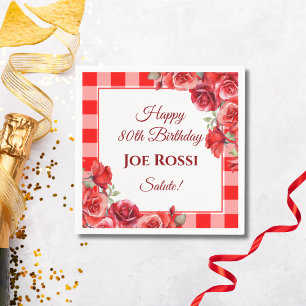 Guardanapo De Papel Tema Italiano 80 Birthday Napkin