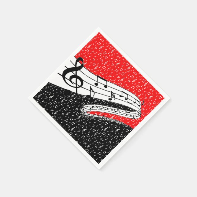 Guardanapo De Papel tema musical vermelho e preto (Canto)