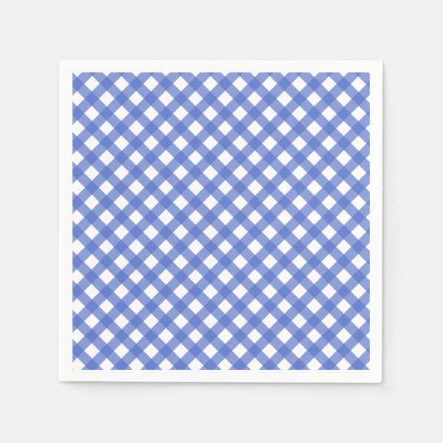 Guardanapo De Papel Tema Náutico - Papel Marinho Azul Gingham Nápoles (Frente)